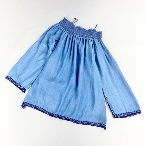 Dex off shoulder tencel chambray denim shirt S - Picture 2 of 12